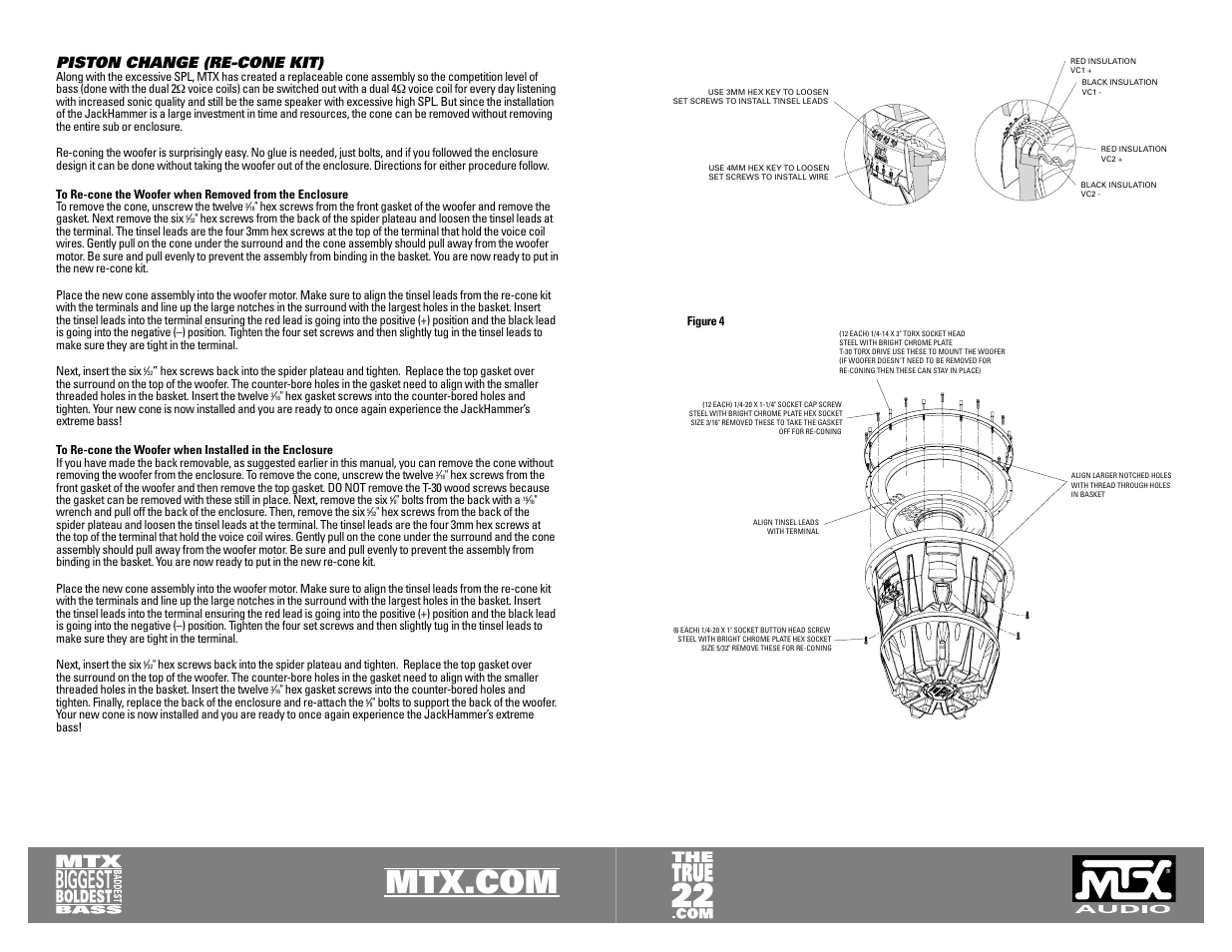 Piston change (re-cone kit) | MTX Audio JackHammer User Manual | Page 7 / 9