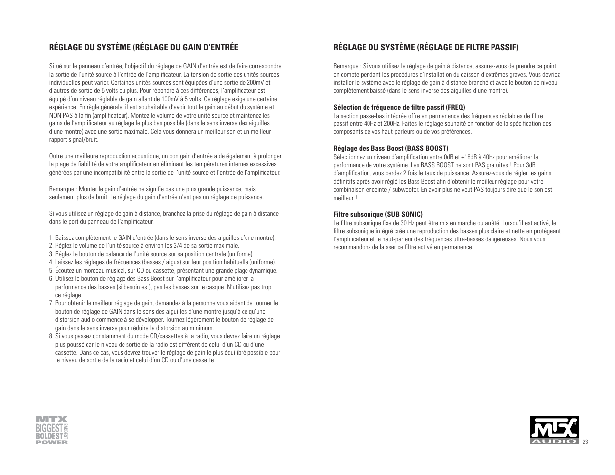 MTX Audio TC3001 User Manual | Page 12 / 17