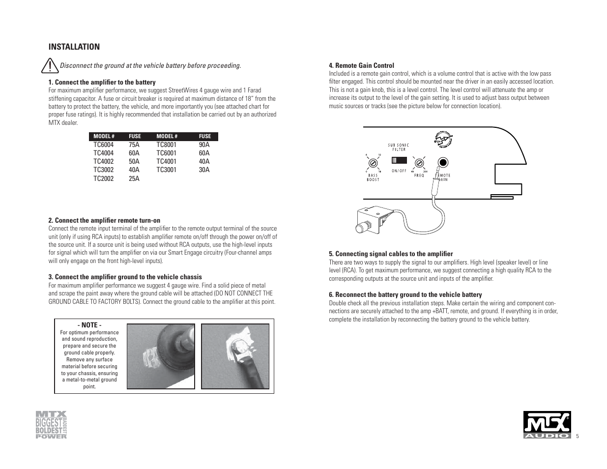 MTX Audio TC3001 User Manual | Page 3 / 17
