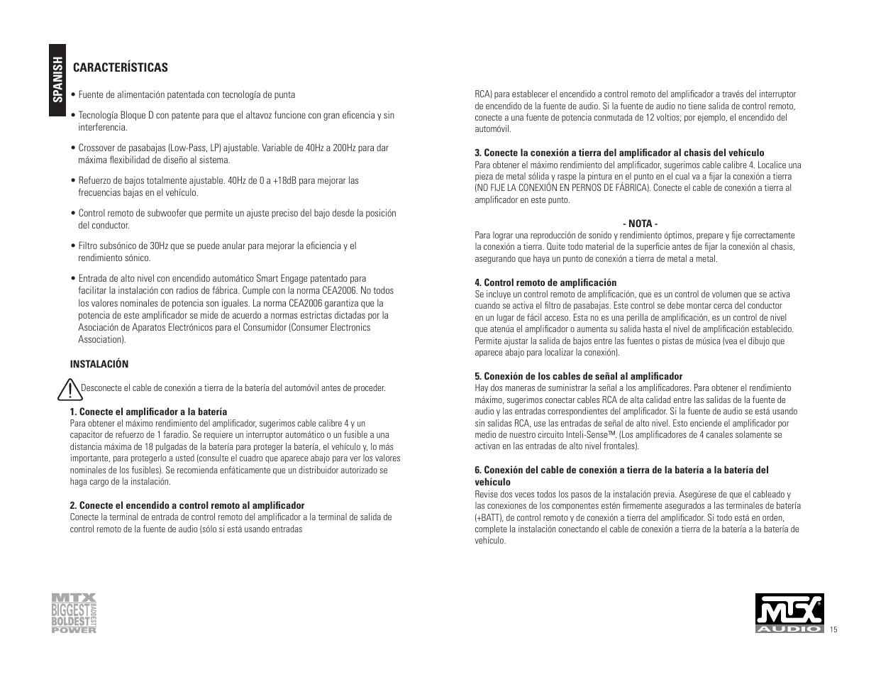 MTX Audio TC3001 User Manual | Page 8 / 17