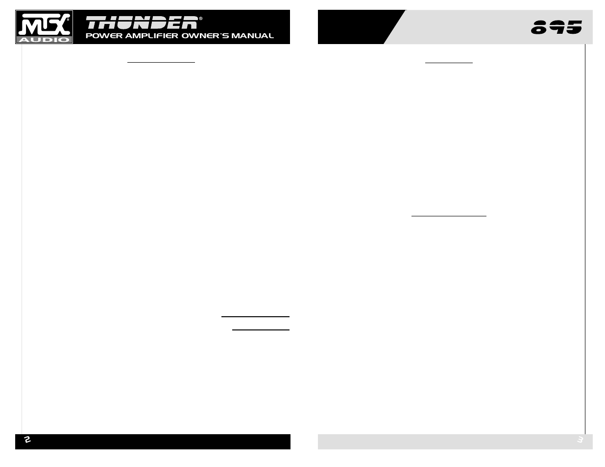 English | MTX Audio THUNDER895 User Manual | Page 2 / 15