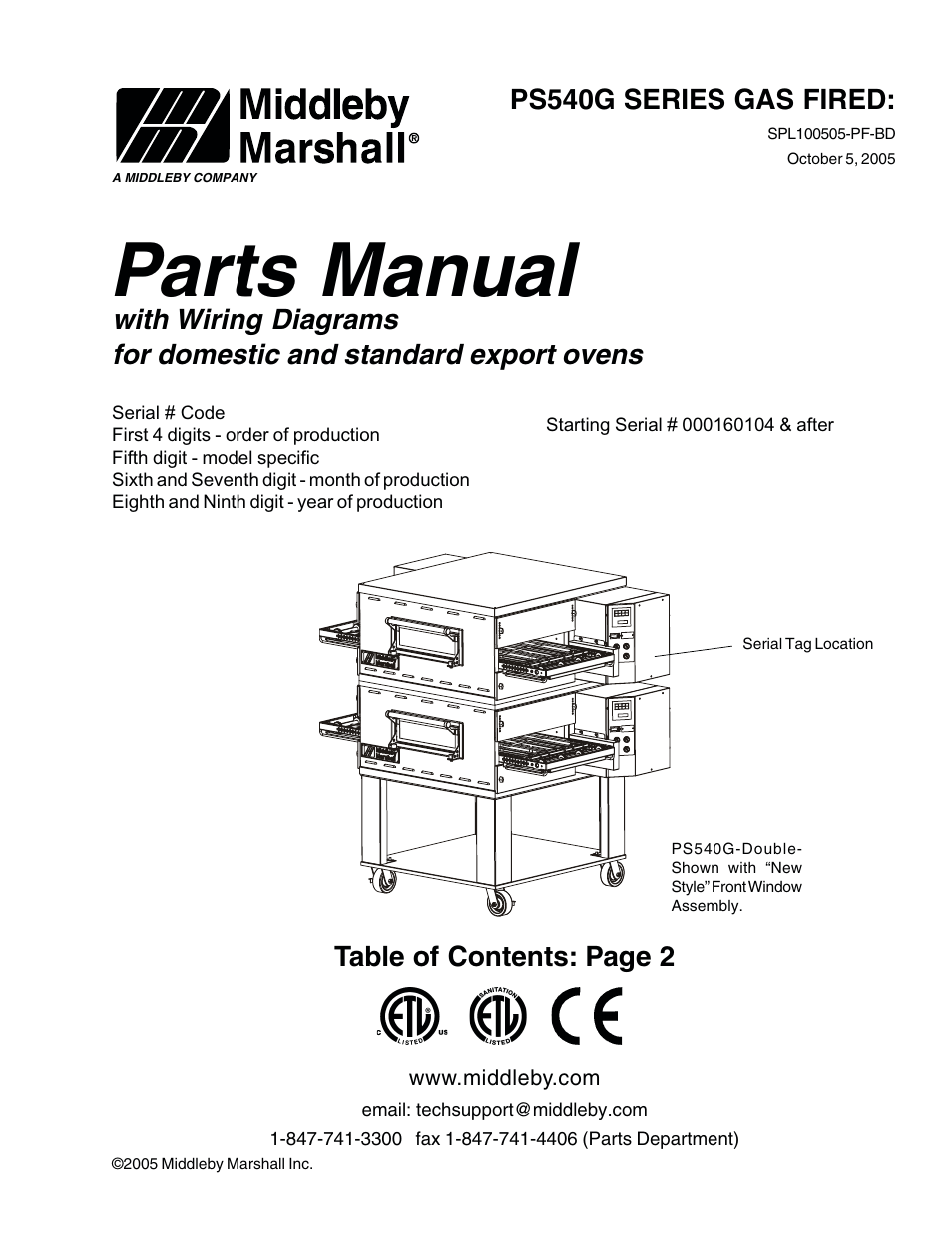 Middleby Cooking Systems Group Gas Fired PS540G User Manual | 40 pages