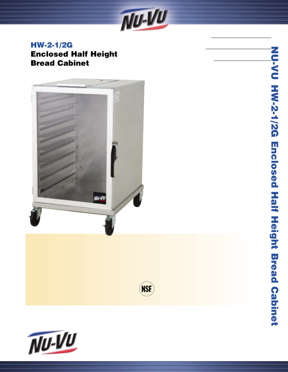 Middleby Cooking Systems Group Bread Cabinet HW-2-1/2G User Manual | 2 pages