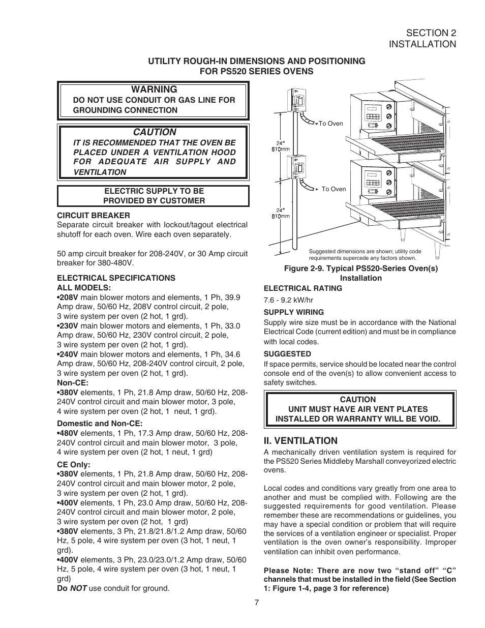 Middleby Cooking Systems Group PS520E User Manual | Page 11 / 40