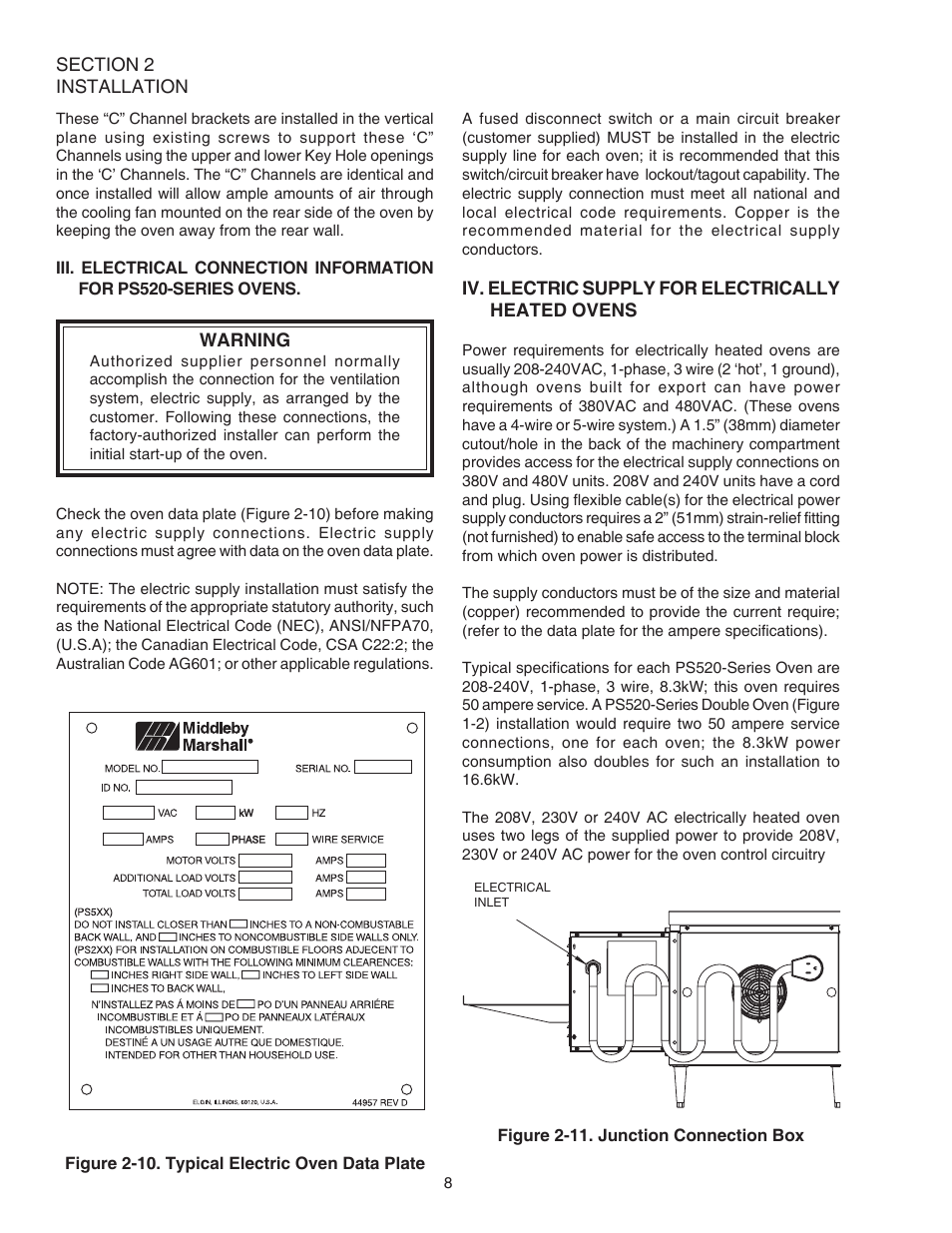 Middleby Cooking Systems Group PS520E User Manual | Page 12 / 40