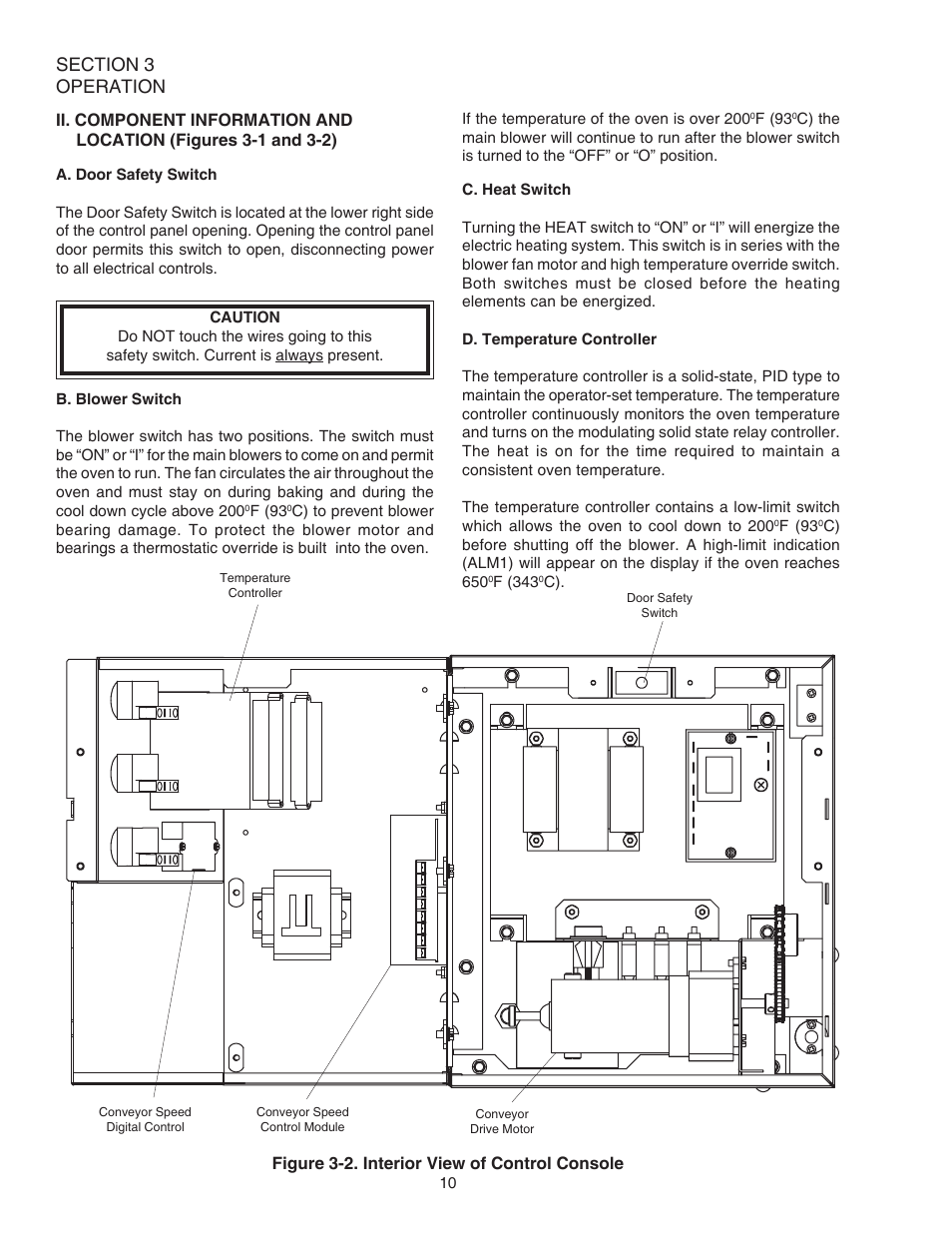 Figure 3-2. interior view of control console | Middleby Cooking Systems Group PS520E User Manual | Page 14 / 40