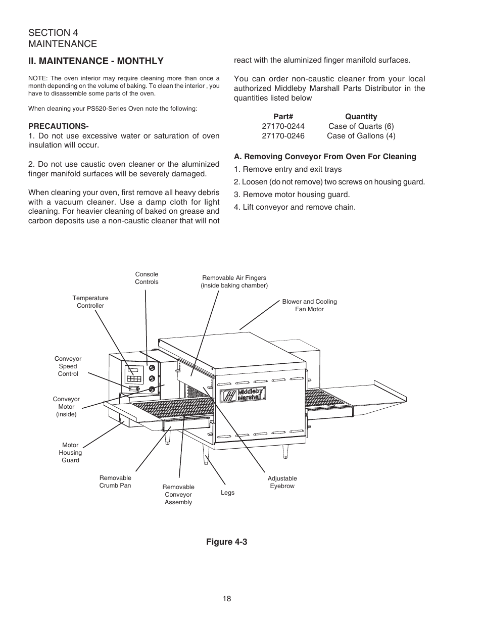 Ii. maintenance - monthly, Figure 4-3 | Middleby Cooking Systems Group PS520E User Manual | Page 22 / 40