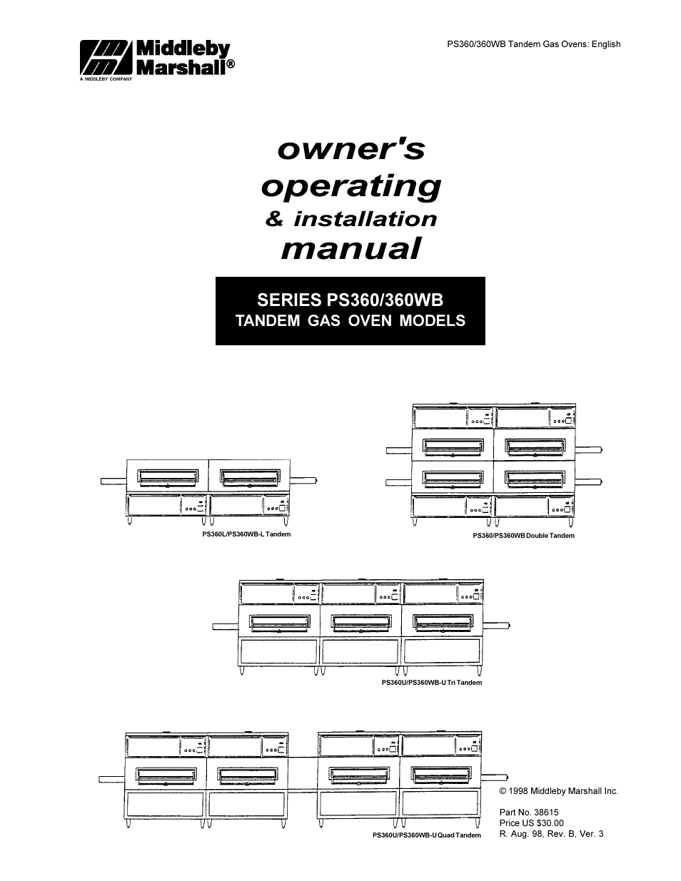 Middleby Cooking Systems Group PS360/PS360WB User Manual | 80 pages