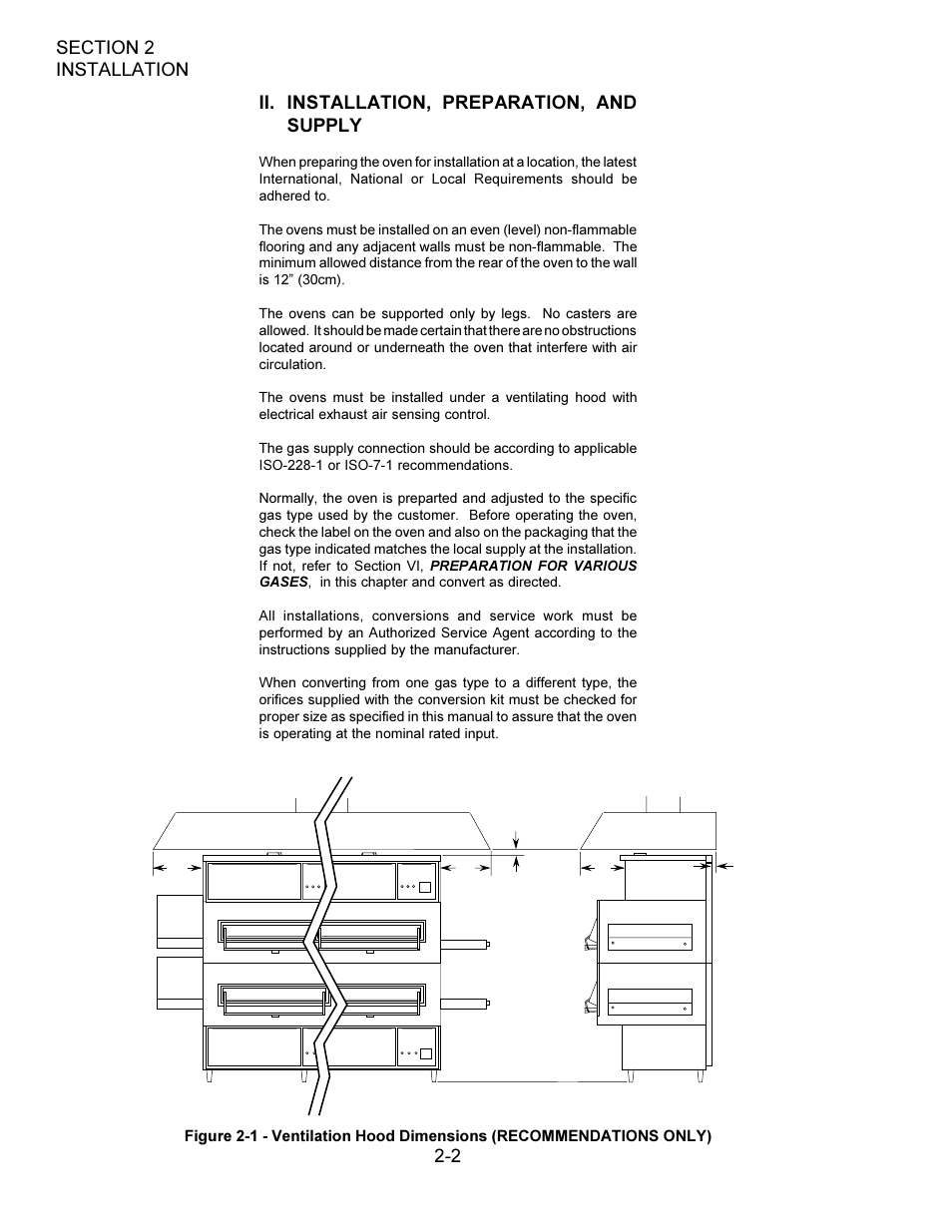 Ii. installation, preparation, and supply | Middleby Cooking Systems Group PS360/PS360WB User Manual | Page 16 / 80