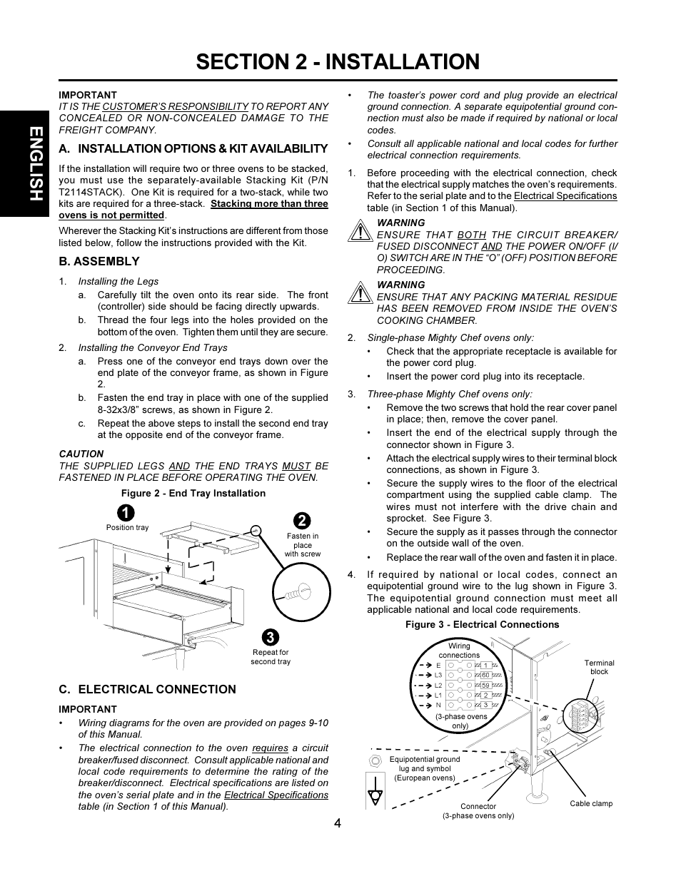 English | Middleby Cooking Systems Group TCO21140063 User Manual | Page 4 / 12