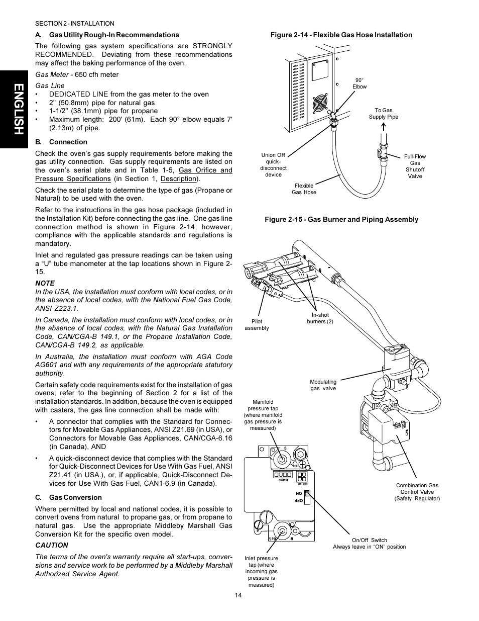 English | Middleby Cooking Systems Group PS536 User Manual | Page 14 / 28