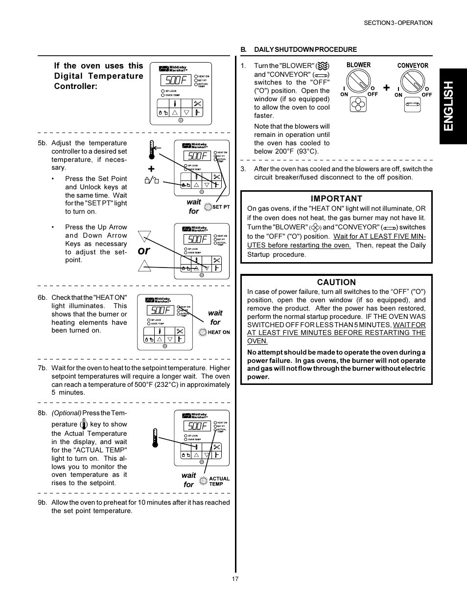English | Middleby Cooking Systems Group PS536 User Manual | Page 17 / 28