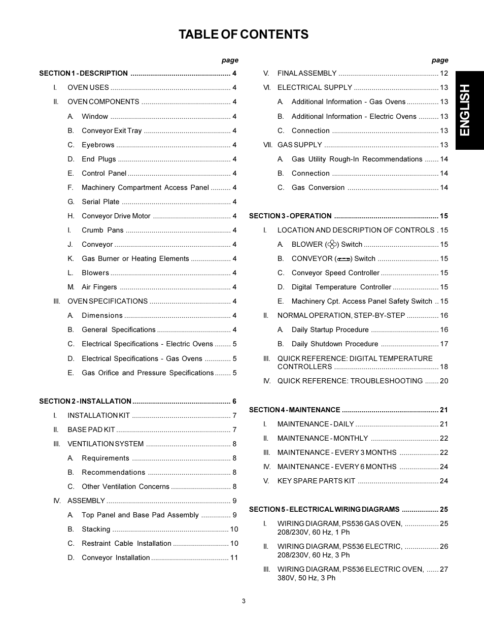 Middleby Cooking Systems Group PS536 User Manual | Page 3 / 28