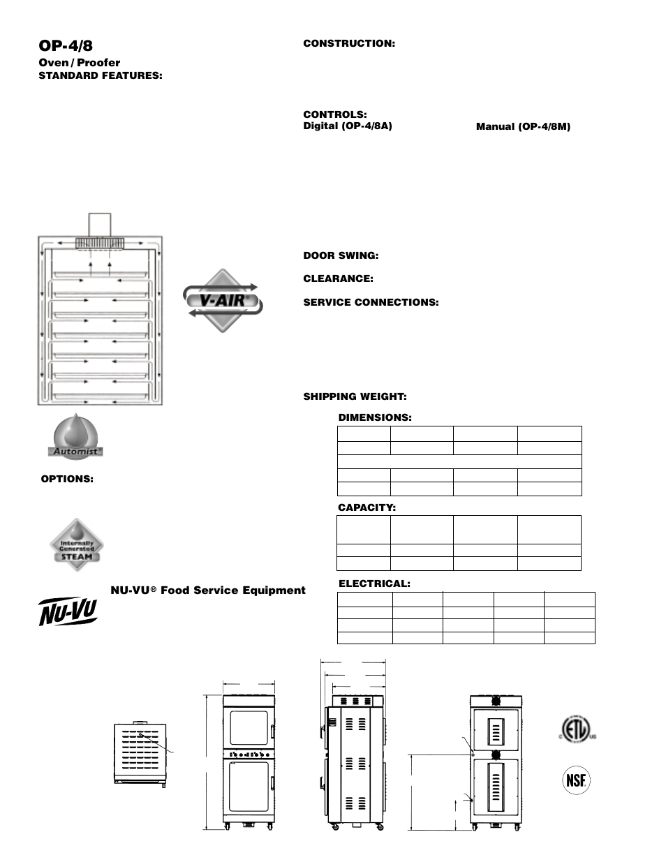 Middleby Cooking Systems Group OP 4/8M User Manual | 1 page
