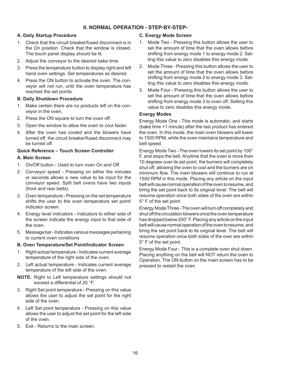 Middleby Cooking Systems Group Gas Oven PS770 User Manual | Page 16 / 24