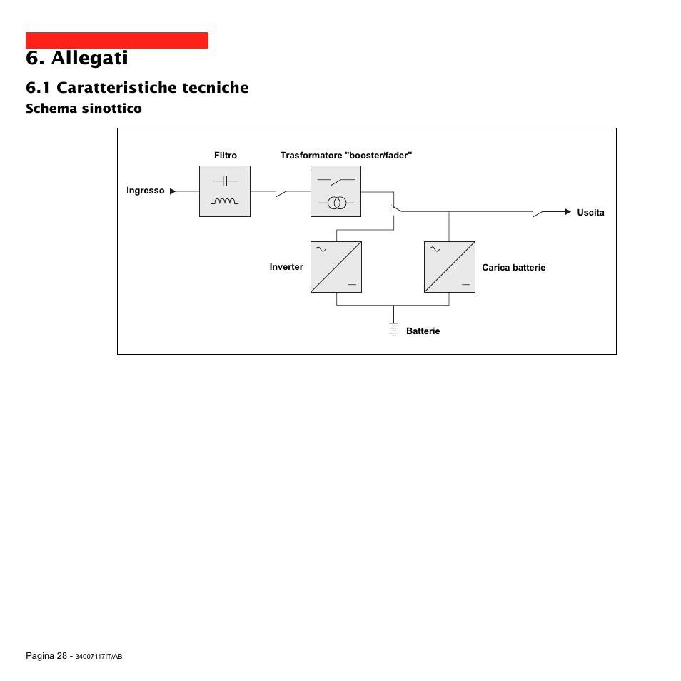 Allegati, 1 caratteristiche tecniche | MGE UPS Systems 800 Rack User Manual | Page 125 / 196