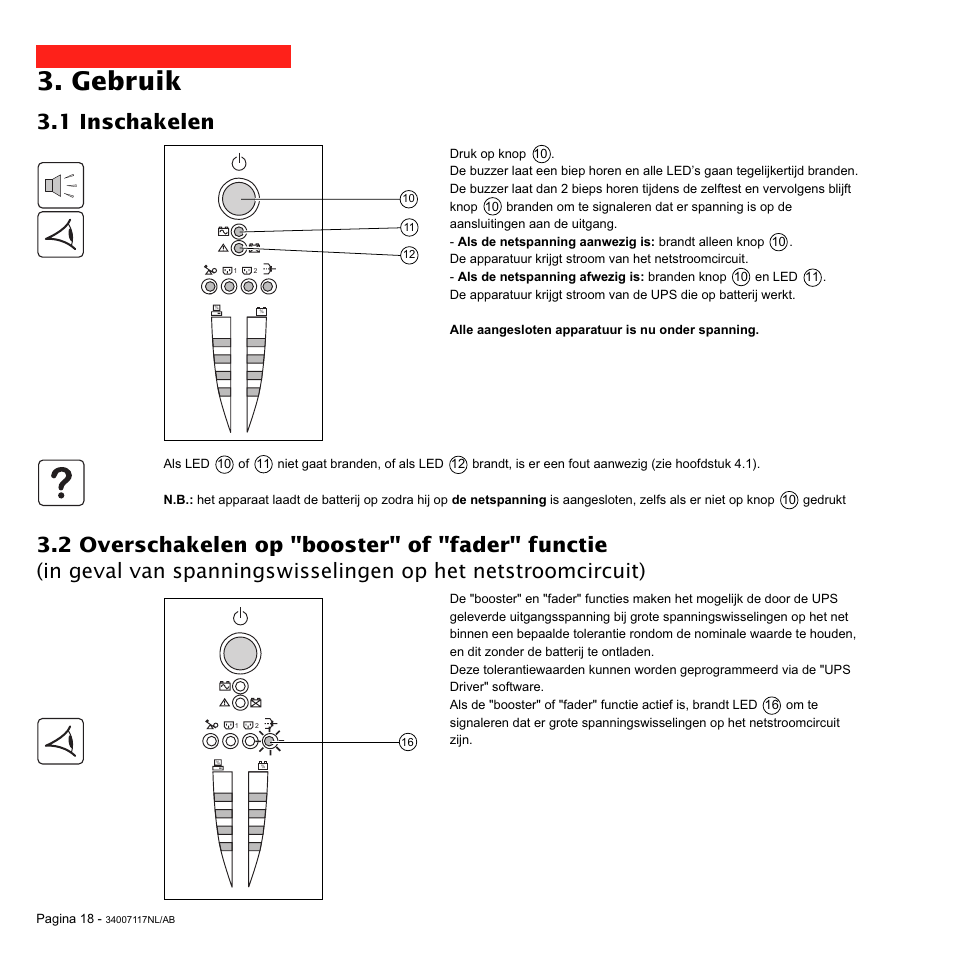 Gebruik, 1 inschakelen | MGE UPS Systems 800 Rack User Manual | Page 179 / 196