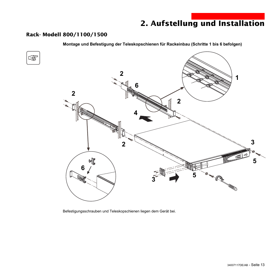 Aufstellung und installation | MGE UPS Systems 800 Rack User Manual | Page 78 / 196