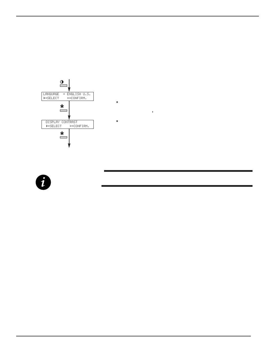 2 settings selection scr, 3 alarms 2-2, Settings selection display s | Settings selection screen -2, Alarms -2, Settings selection display screen, Eps 8000 ups single module | MGE UPS Systems EPS 8000 User Manual | Page 26 / 54