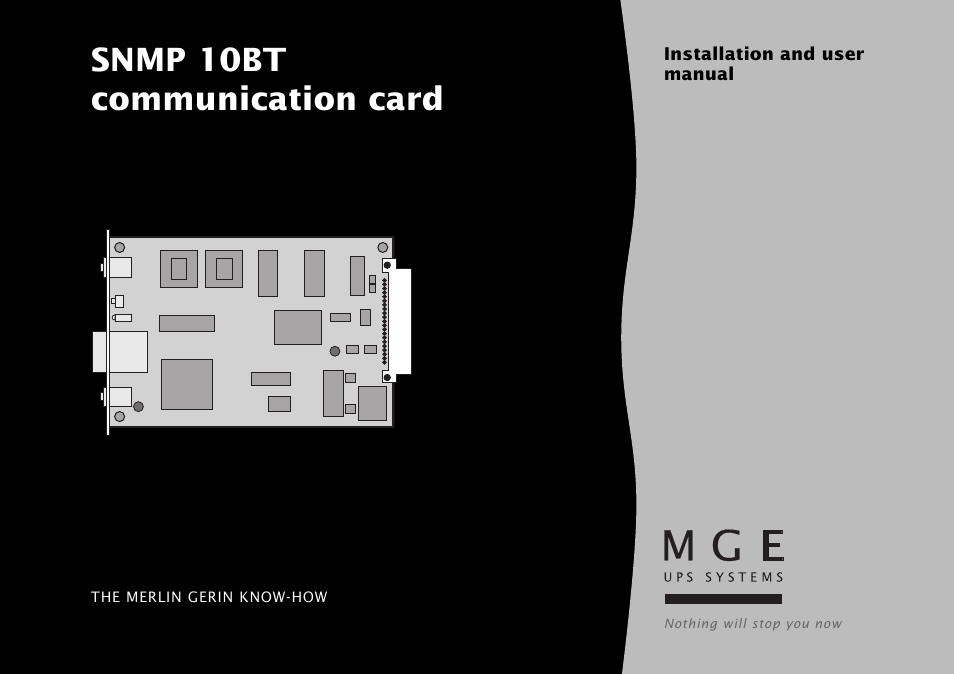 MGE UPS Systems SNMP 10BT User Manual | 14 pages