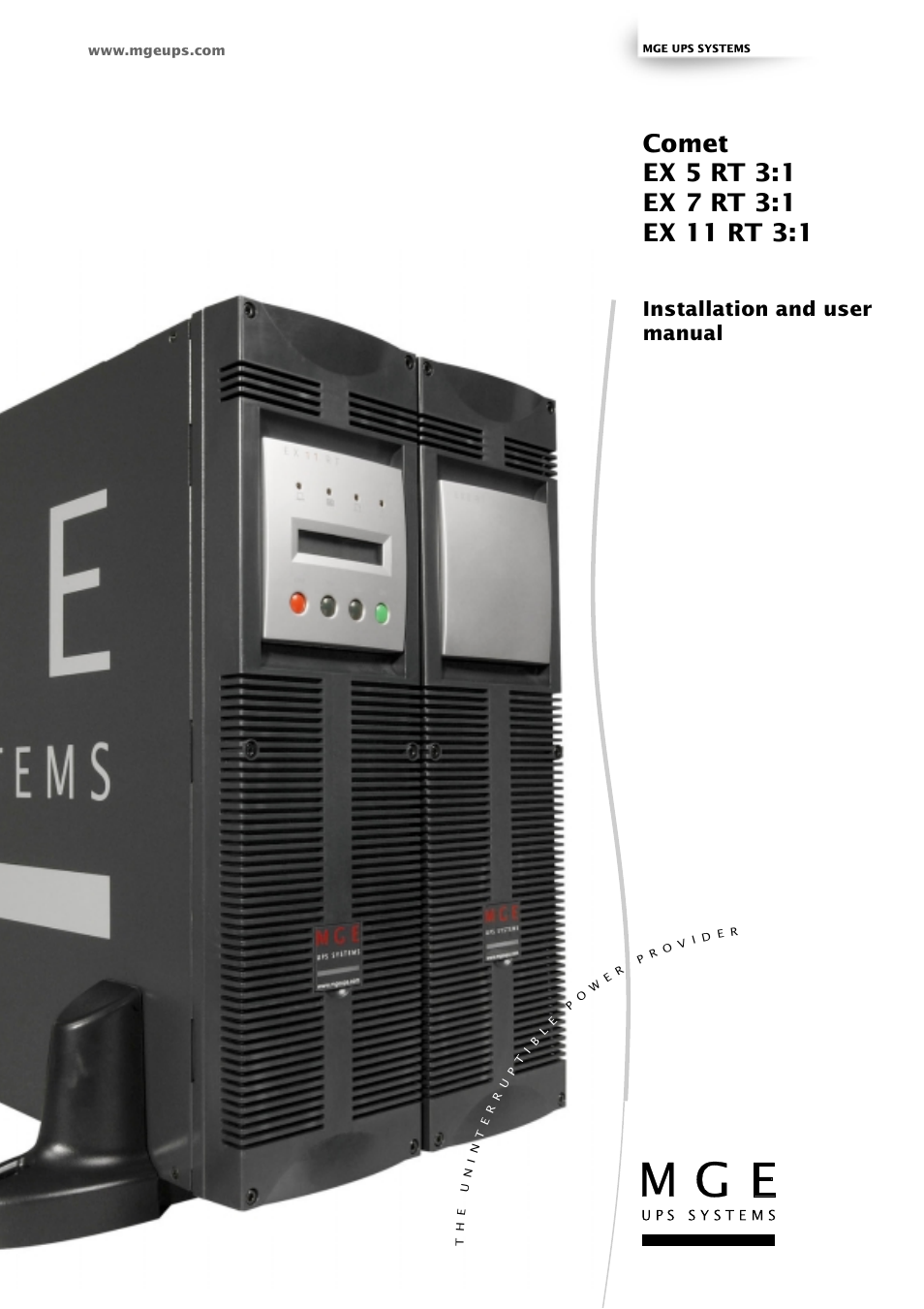 MGE UPS Systems Comet EX 11 RT 3:1 User Manual | 38 pages