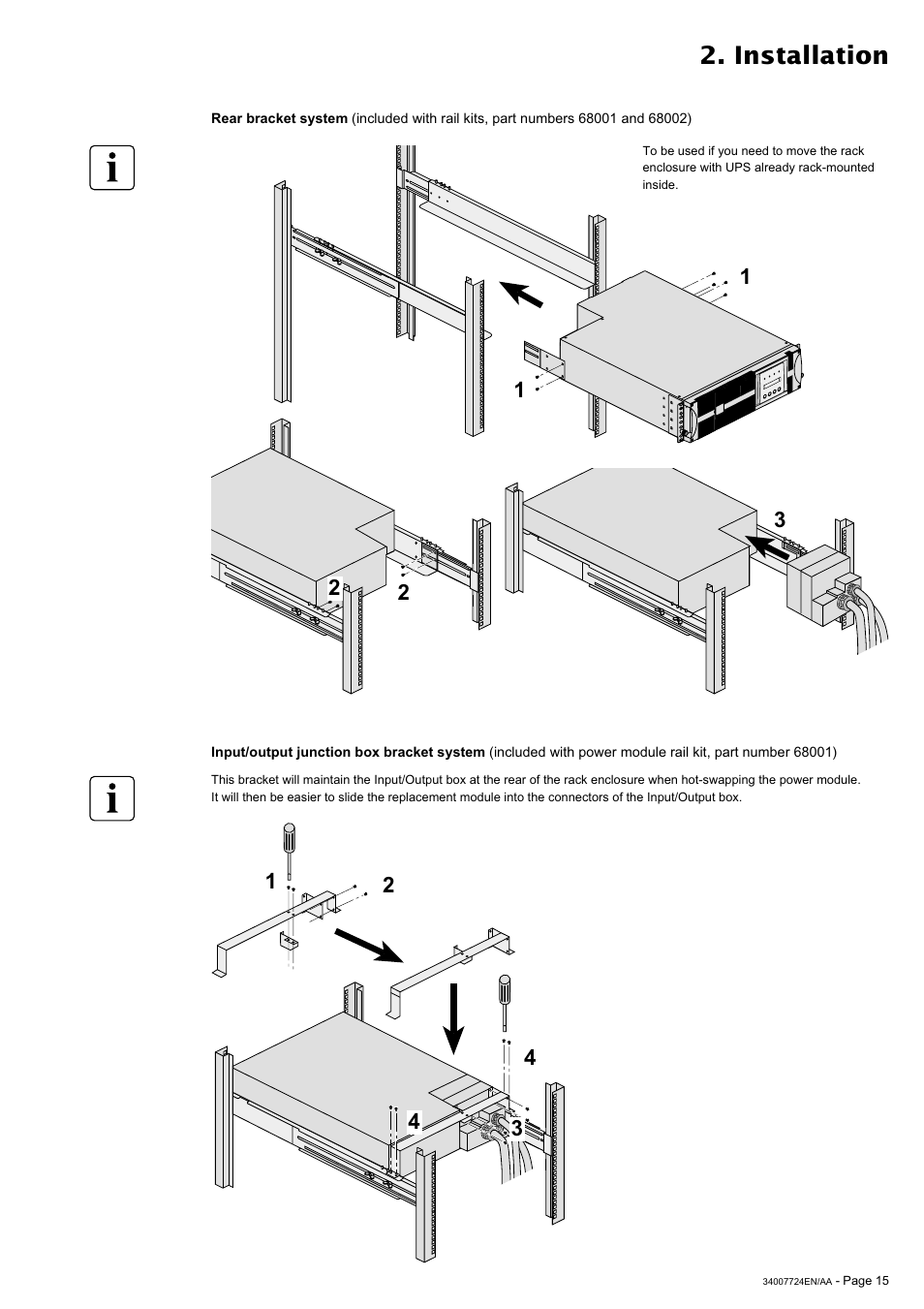 Installation | MGE UPS Systems Comet EX 11 RT 3:1 User Manual | Page 15 / 38