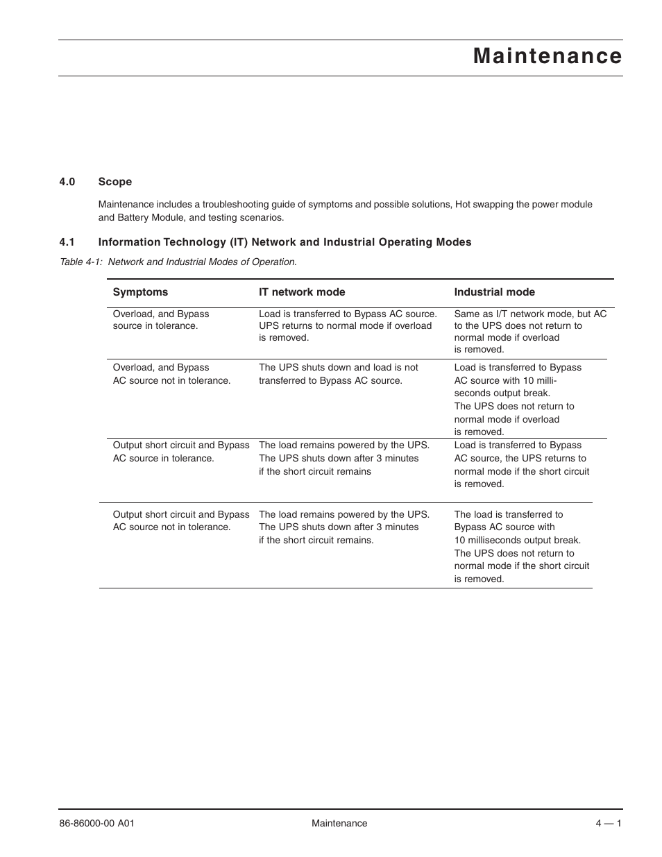 Maintenance | MGE UPS Systems EX 7RT User Manual | Page 53 / 72