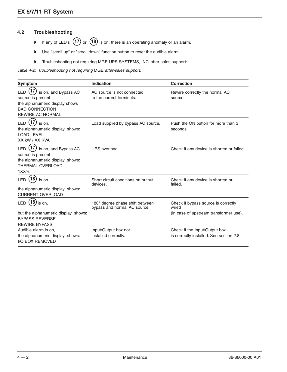 Ex 5/7/11 rt system | MGE UPS Systems EX 7RT User Manual | Page 54 / 72