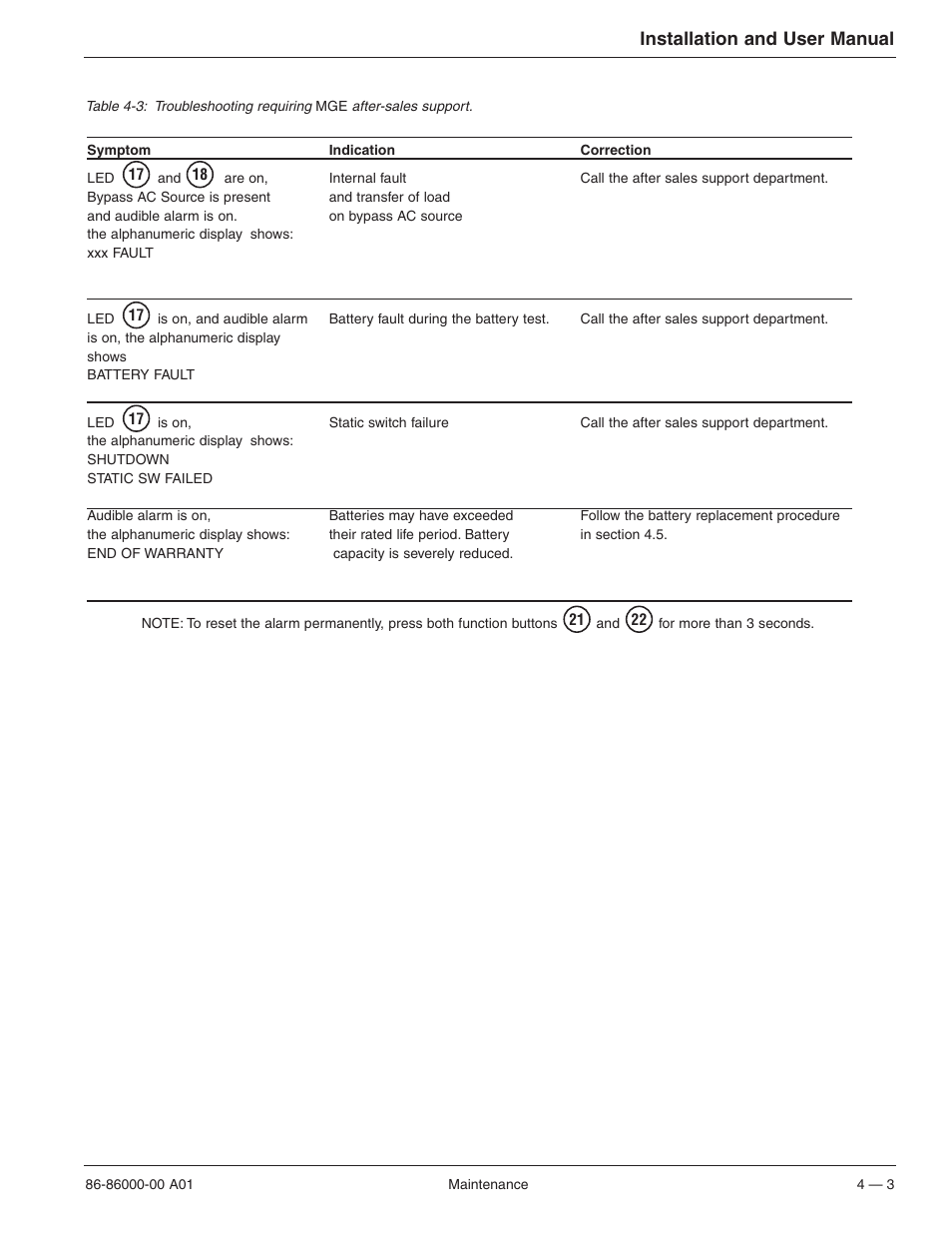 Installation and user manual | MGE UPS Systems EX 7RT User Manual | Page 55 / 72