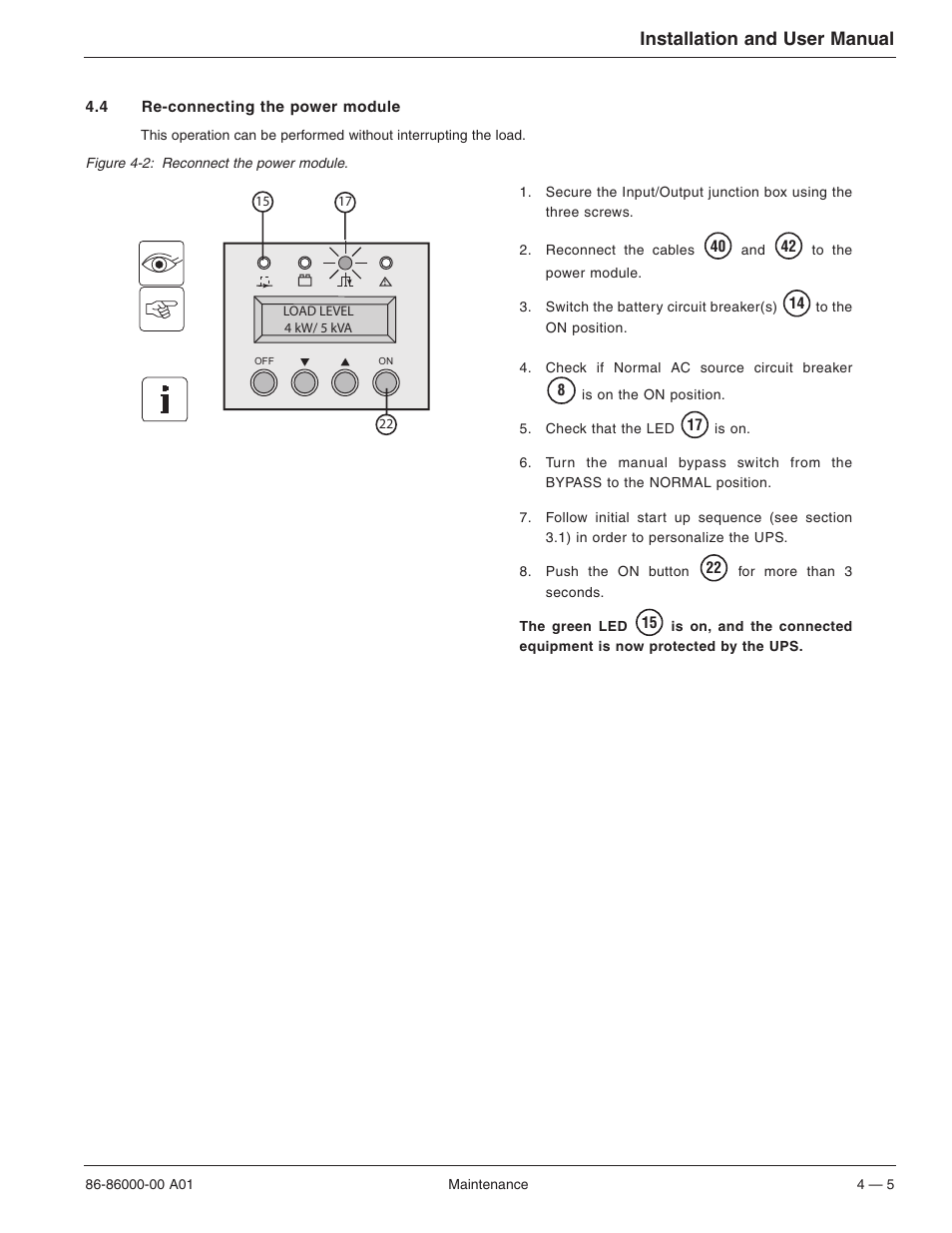 Installation and user manual | MGE UPS Systems EX 7RT User Manual | Page 57 / 72