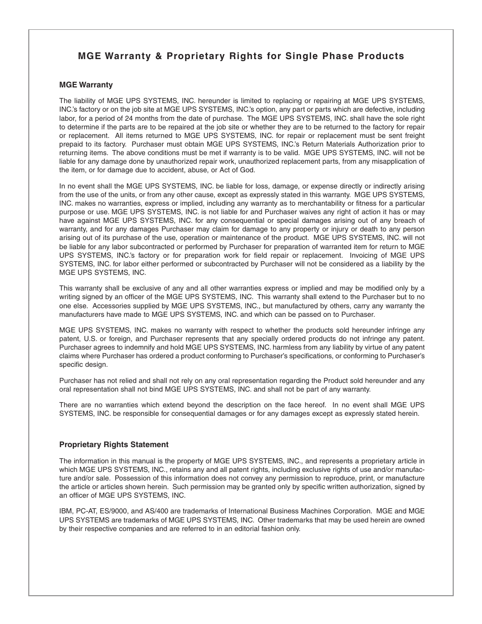 MGE UPS Systems EX 7RT User Manual | Page 61 / 72