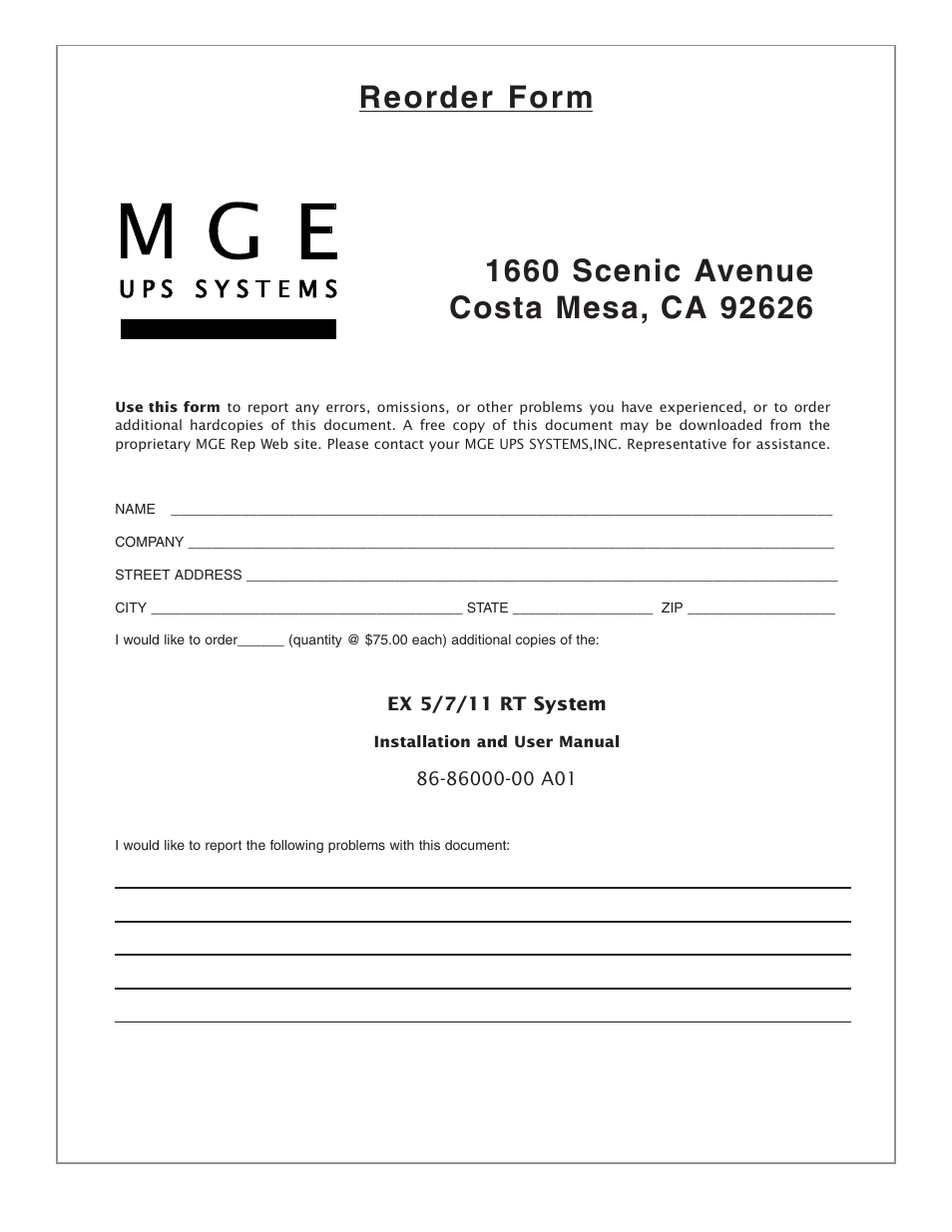 MGE UPS Systems EX 7RT User Manual | Page 69 / 72