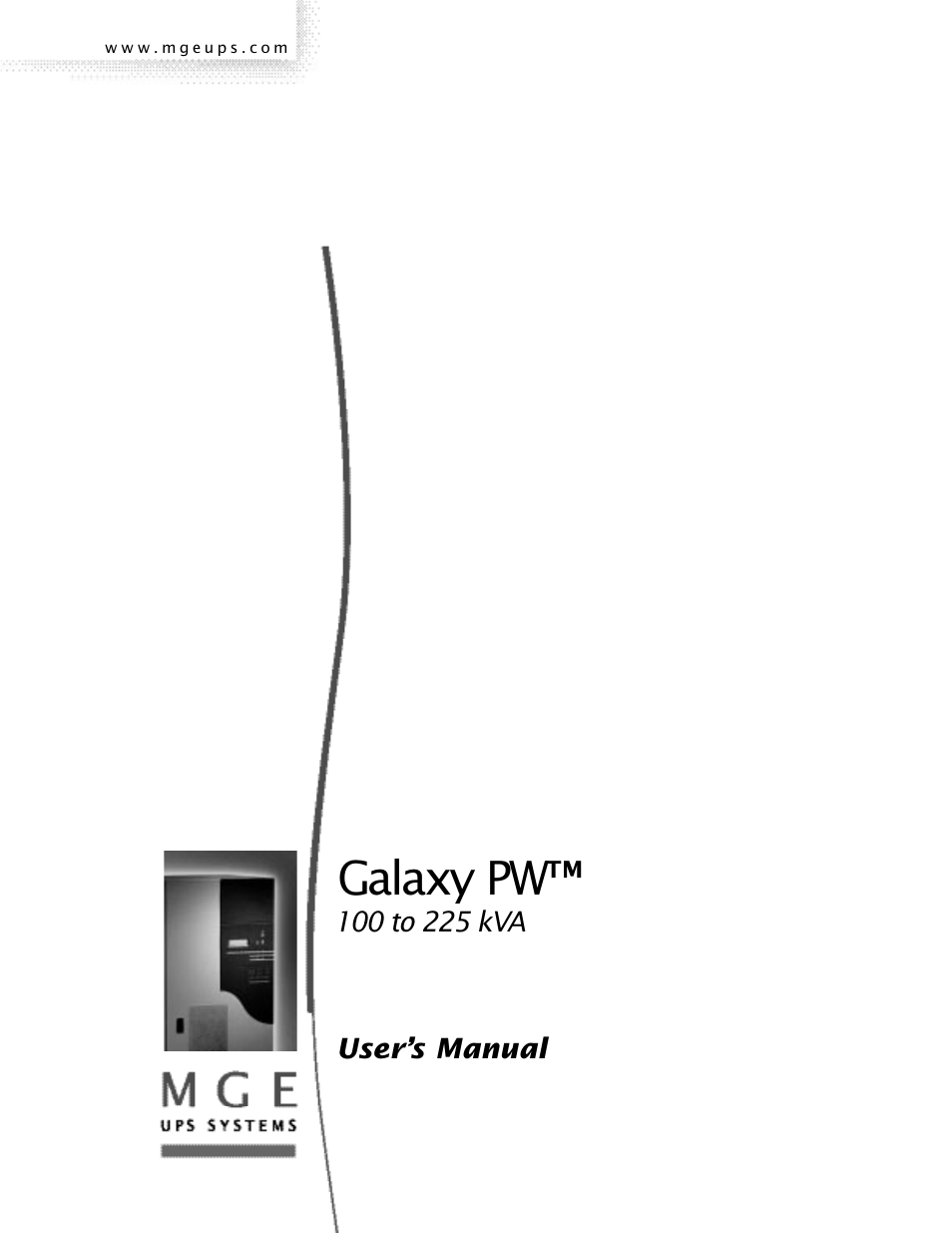 MGE UPS Systems Galaxy PW User Manual | 44 pages