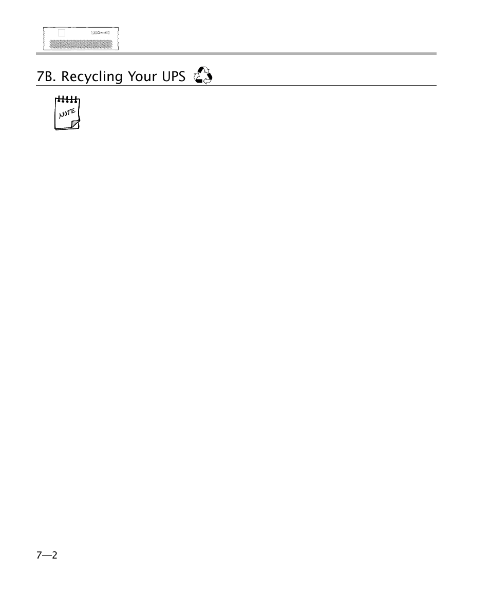 7b. recycling your ups | MGE UPS Systems 4 User Manual | Page 30 / 34