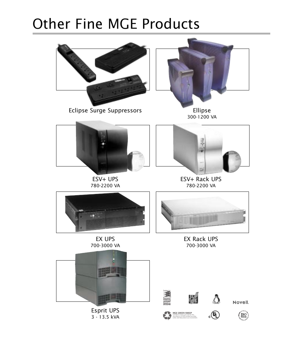 Other fine mge products | MGE UPS Systems 4 User Manual | Page 33 / 34