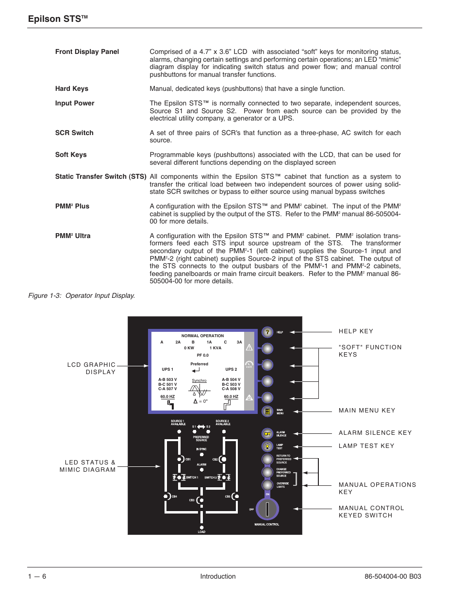 Epilson sts | MGE UPS Systems STS 600A User Manual | Page 22 / 66