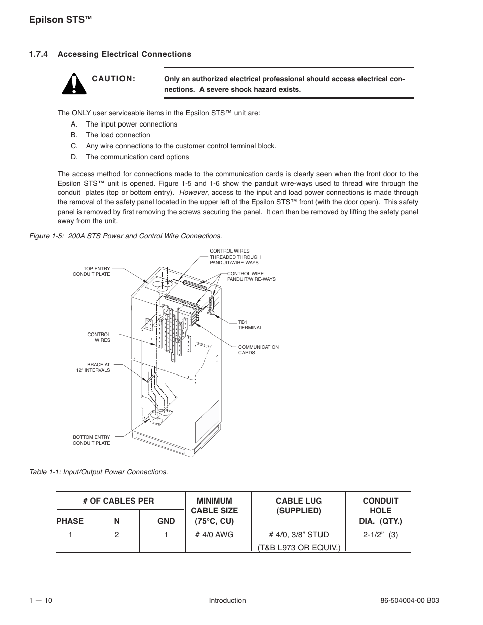 Epilson sts | MGE UPS Systems STS 600A User Manual | Page 26 / 66