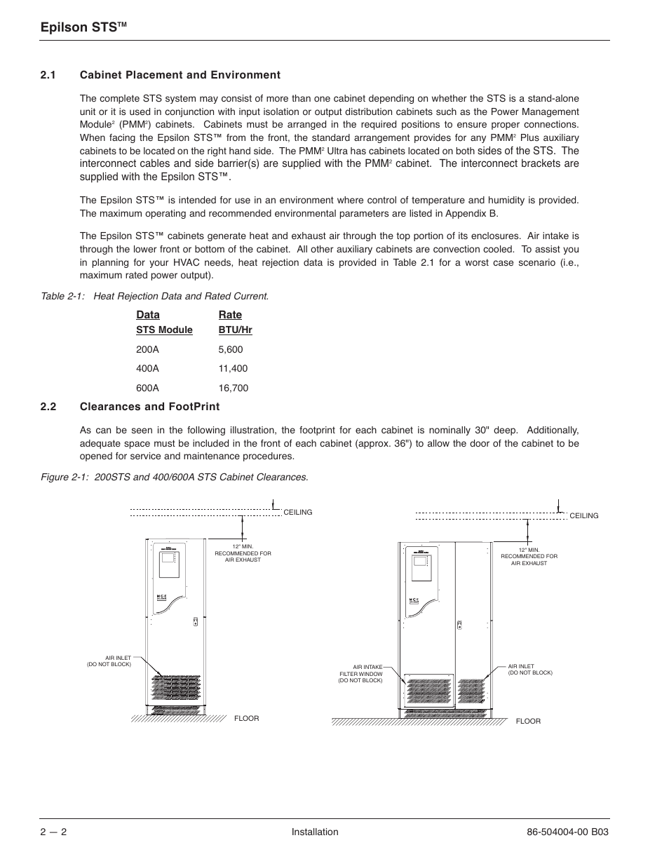 Epilson sts | MGE UPS Systems STS 600A User Manual | Page 30 / 66