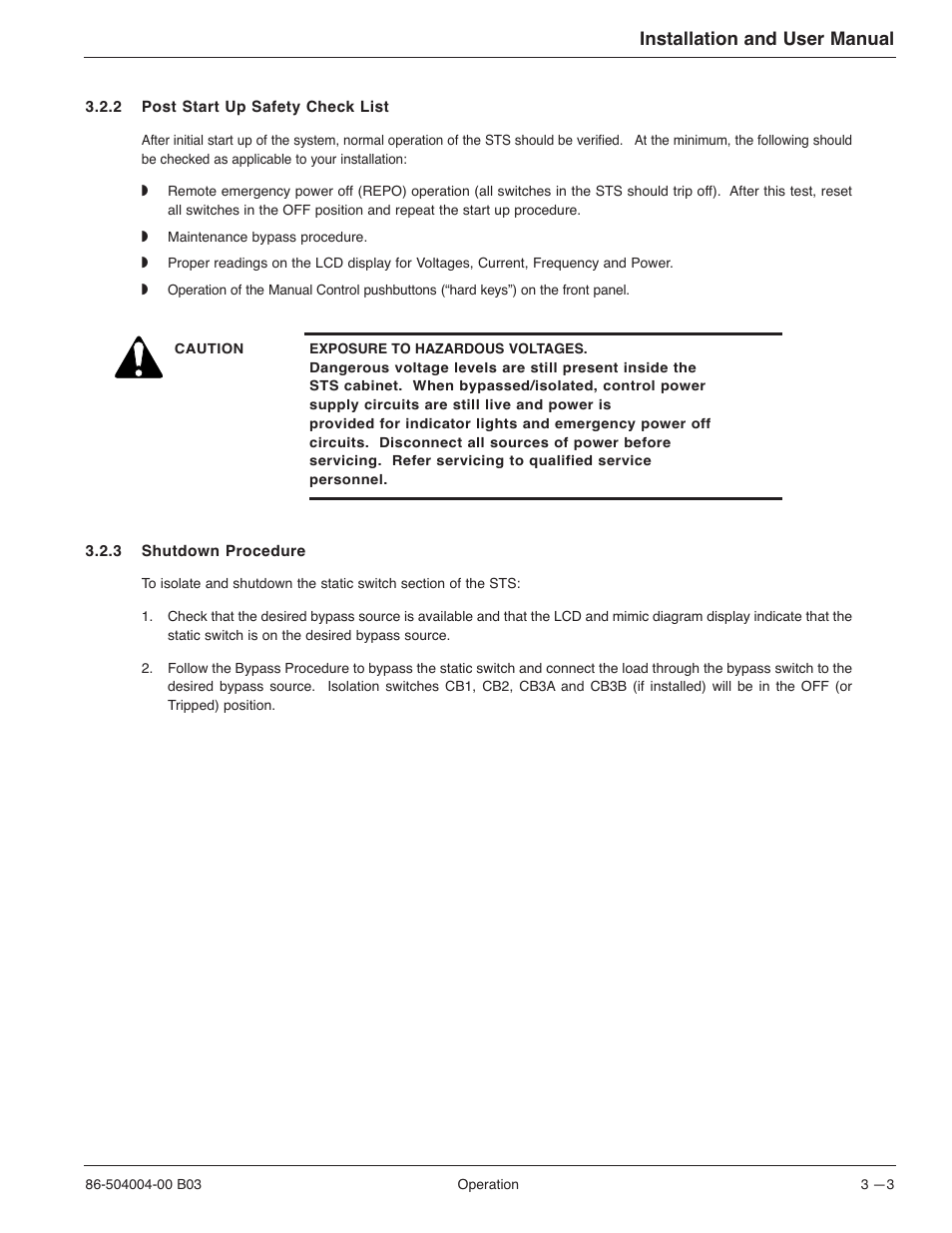 Installation and user manual | MGE UPS Systems STS 600A User Manual | Page 41 / 66