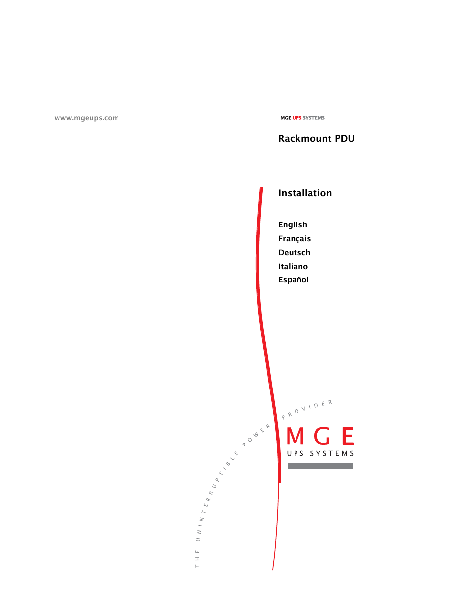 MGE UPS Systems Rackmount PDU User Manual | 36 pages