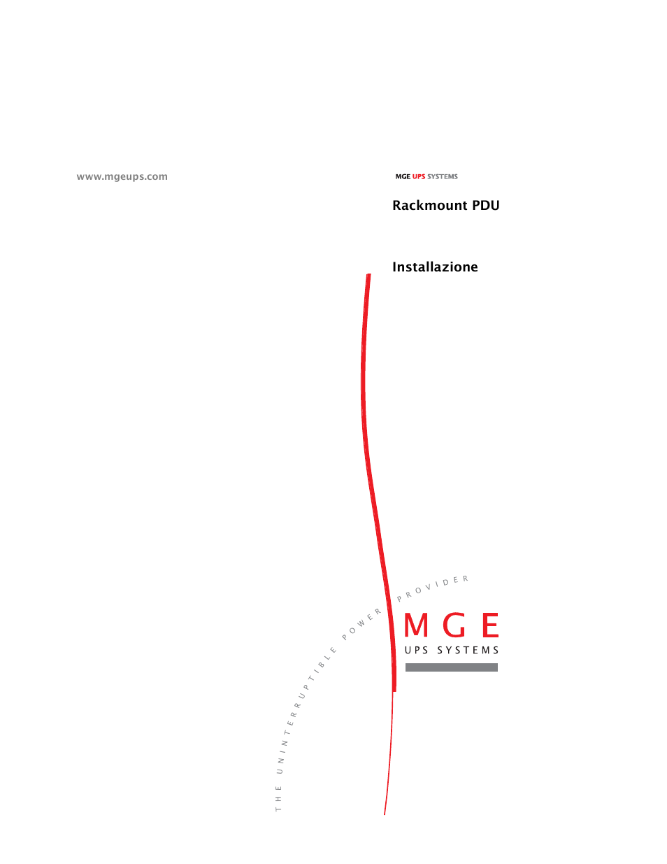 Italiano, Rackmount pdu installazione | MGE UPS Systems Rackmount PDU User Manual | Page 21 / 36