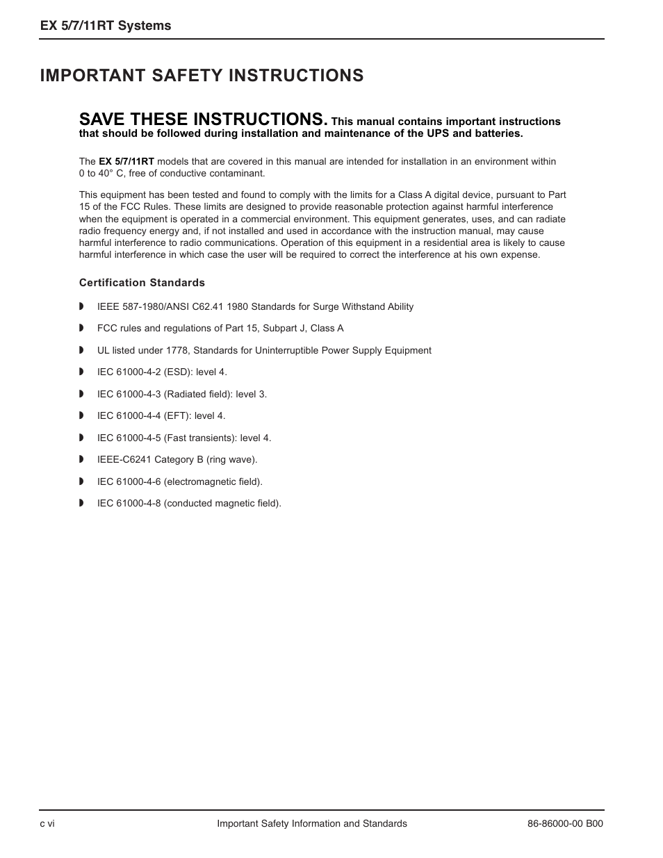 MGE UPS Systems EX-7 User Manual | Page 10 / 76