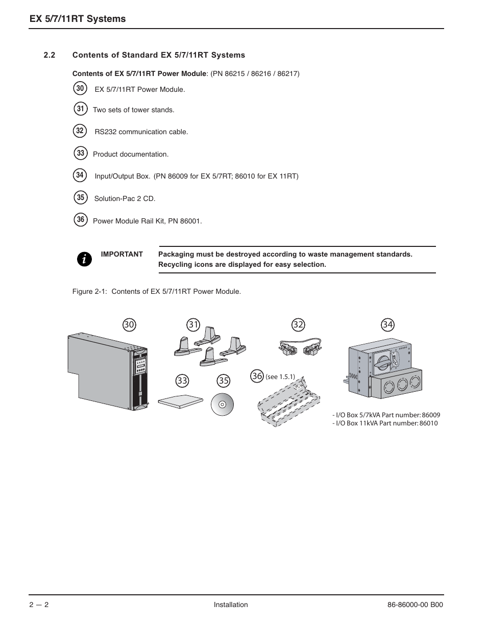 Ex 5/7/11rt systems | MGE UPS Systems EX-7 User Manual | Page 28 / 76