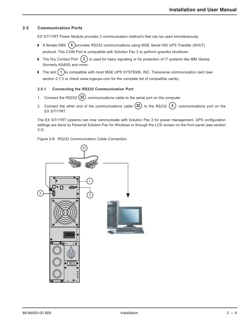 Installation and user manual | MGE UPS Systems EX-7 User Manual | Page 35 / 76