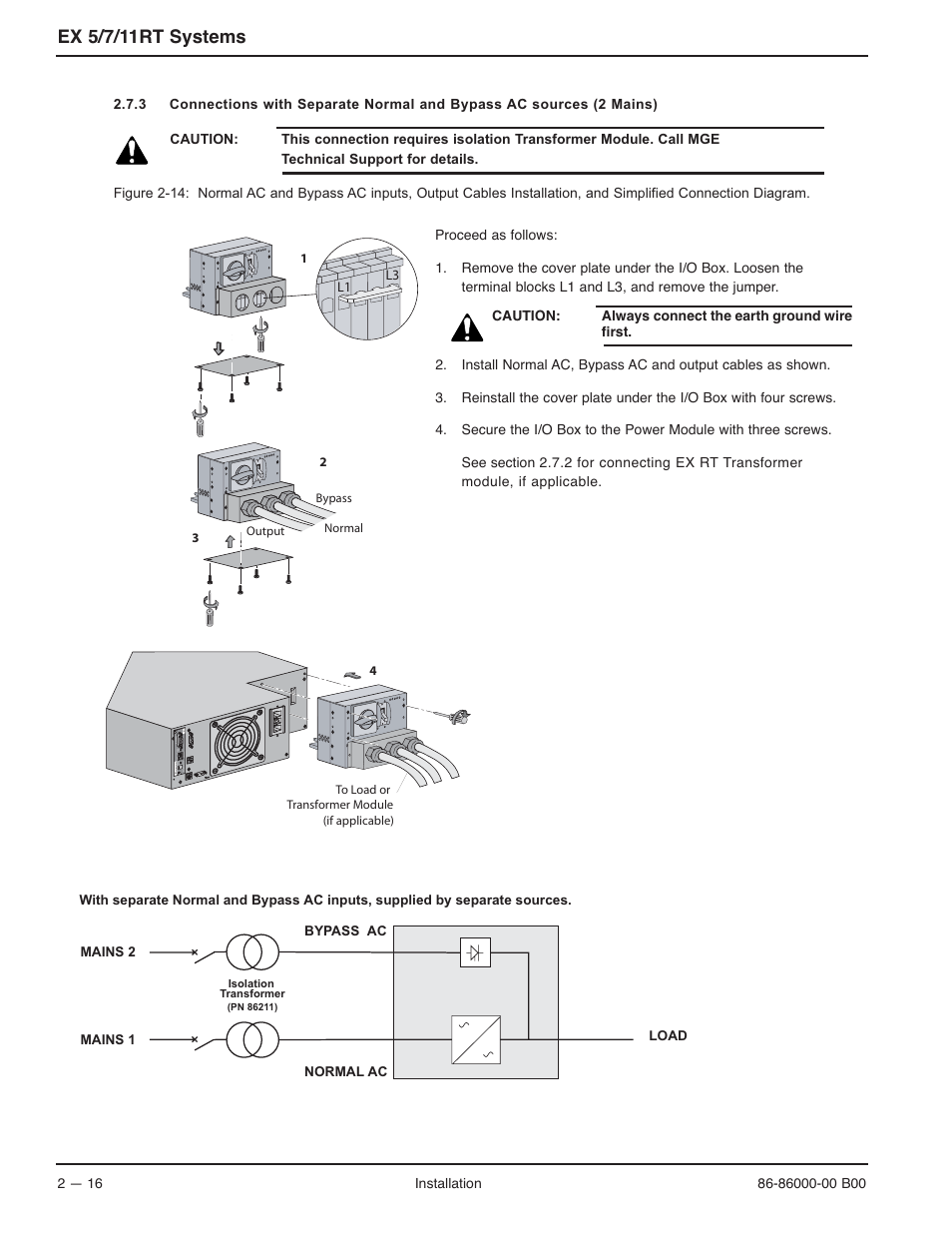 Ex 5/7/11rt systems | MGE UPS Systems EX-7 User Manual | Page 42 / 76