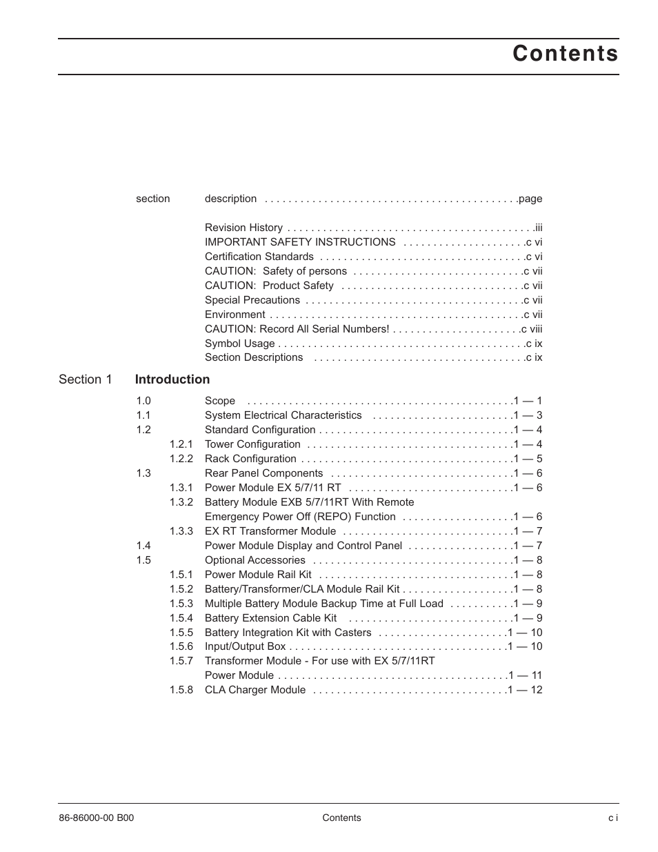 MGE UPS Systems EX-7 User Manual | Page 5 / 76