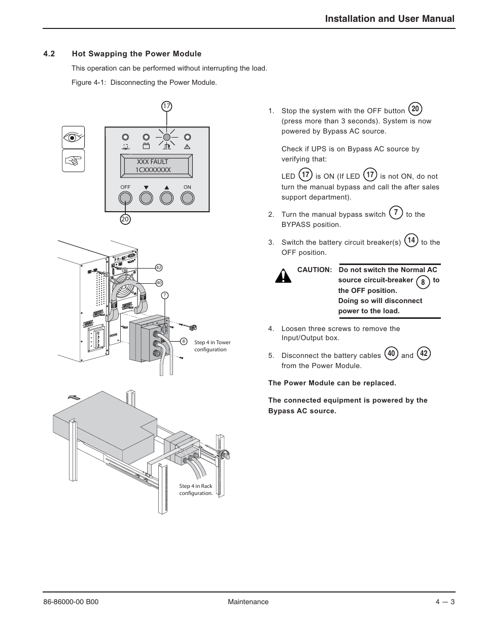 Installation and user manual | MGE UPS Systems EX-7 User Manual | Page 59 / 76