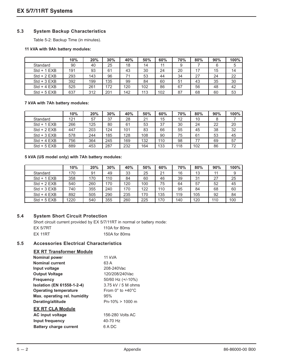 Ex 5/7/11rt systems | MGE UPS Systems EX-7 User Manual | Page 64 / 76