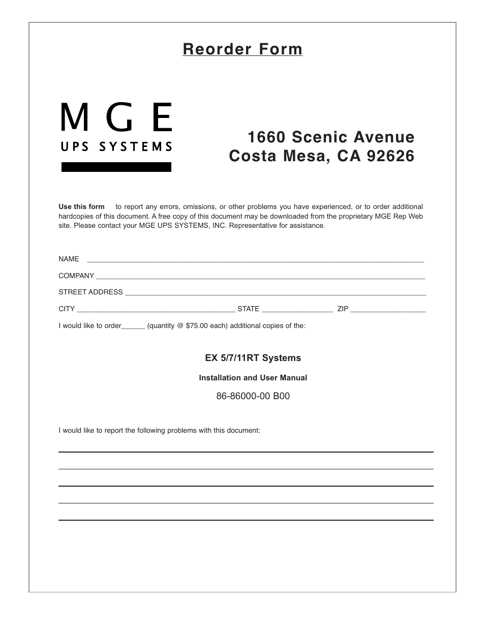 MGE UPS Systems EX-7 User Manual | Page 75 / 76