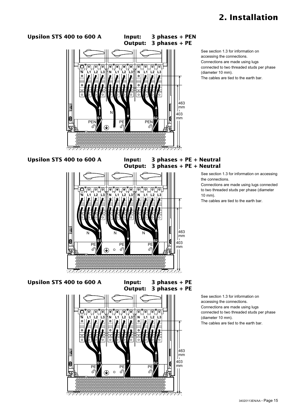 Installation | MGE UPS Systems 30A User Manual | Page 15 / 30